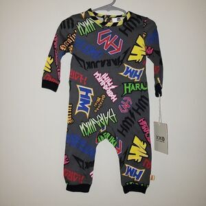 HARAJUKU MINI BY GWEN STEPHANI GRAFITTI PRINT BABY ONE PIECE SIZE 9 MONTHS NWT